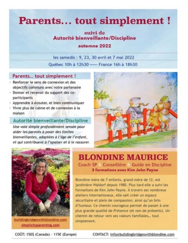 Affiche Simplicity Parenting Avril 2022